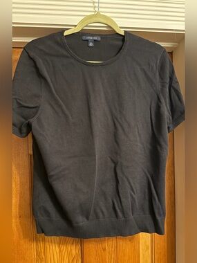 Lands' End Black Short-Sleeve Crewneck Shirt